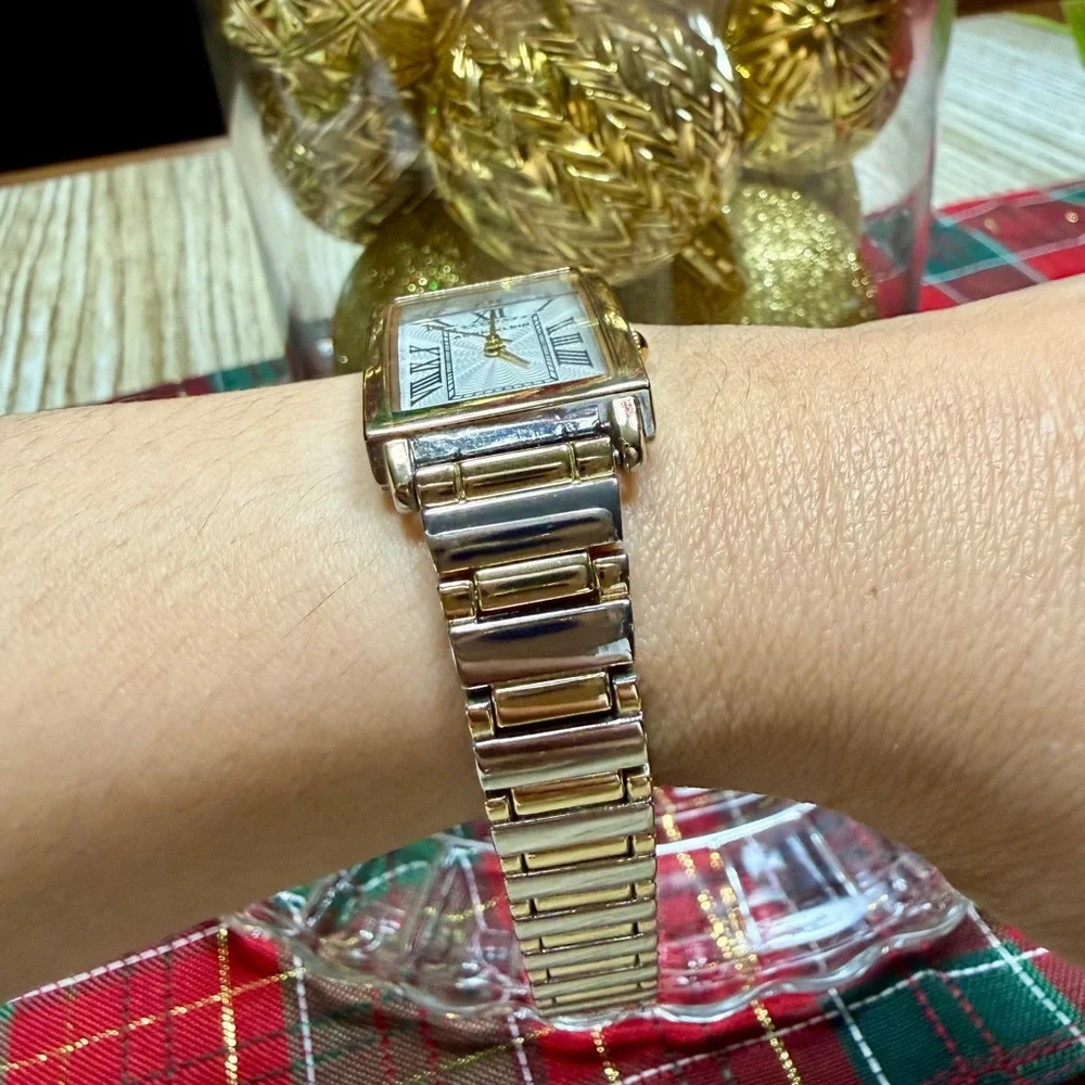 Anne Klein Two-Tone Rectangular Watch - Picture 6 of 9